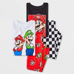 NWT Super Mario Toddler Boys' 4pc Snug Fit Cotton Pajama Set